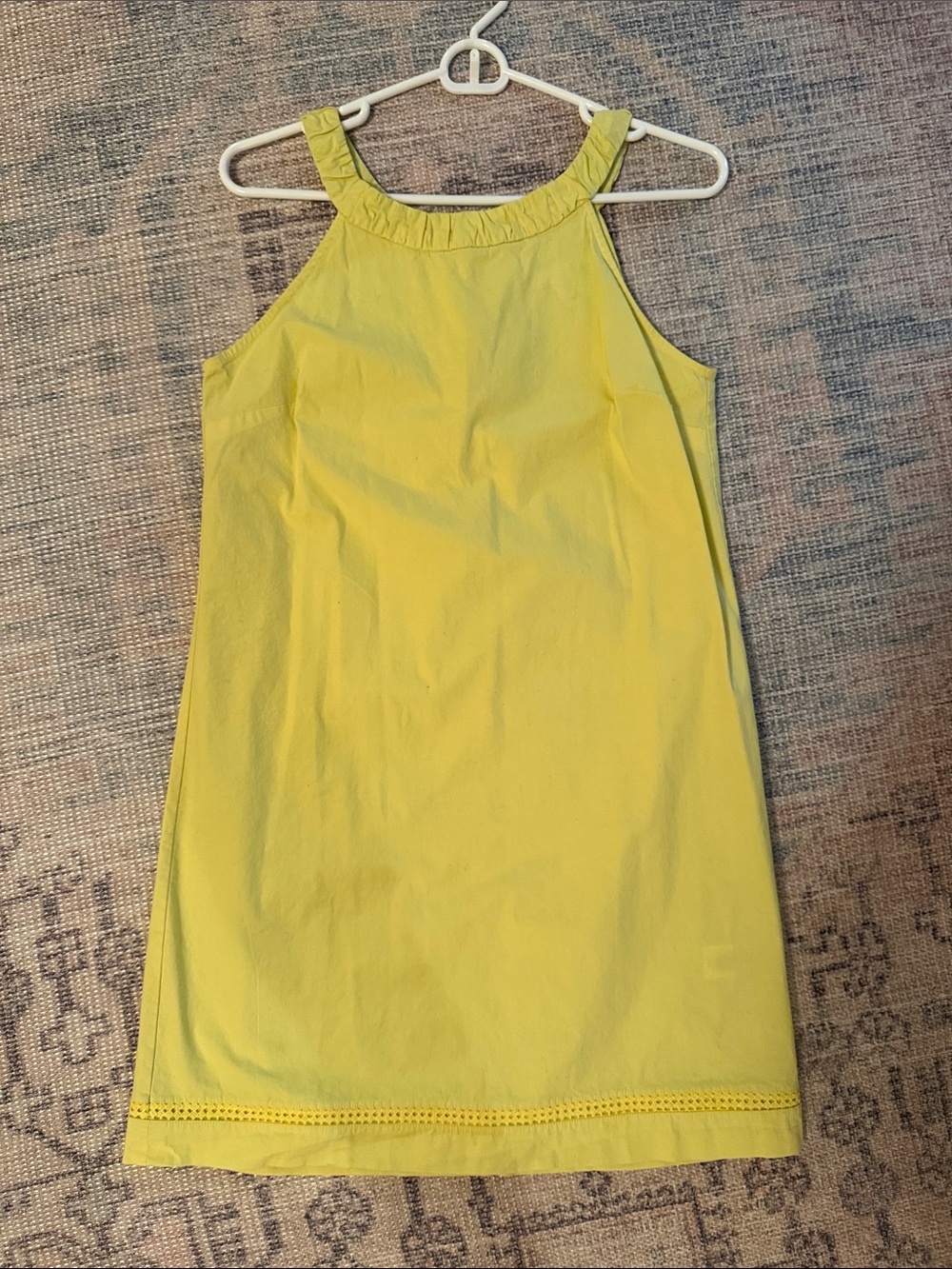 Yellow Sleeveless Summer Dress in Citron; Size S